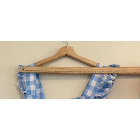 MISS SPARKLING fluter square neck mini ruffle blue gingham dress size Xl - Picture 7 of 12